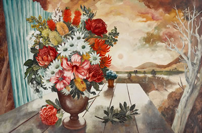 Flowers with Sunset