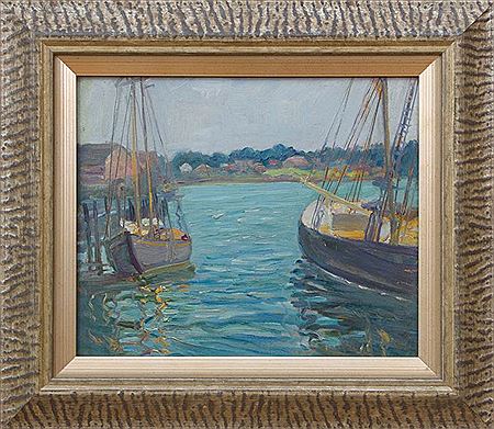 SMALL LANDSCAPE; AUTUMN WOODS; VILLAGE LANDSCAPE; LANDSCAPE; HARBOR VIEW; AND LANDSCAPE AND AUTUMN WOODS (6)