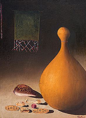 Still Life with Calabash and Devining Items