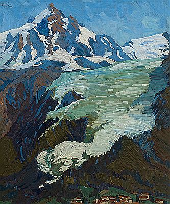 Aiguille Du Midi - Village et Glacier des Bossons by Clement Seneque - Auction record, sale price, and art valuation. Compare with similar artists and explore comparable artworks.