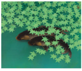 Carps with Green Leaf by Susumu Maki - Auction record, sale price, and art valuation. Compare with similar artists and explore comparable artworks.