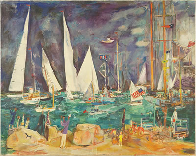 Regatta. by Francis Chapin - Auction record, sale price, and art valuation. Compare with similar artists and explore comparable artworks.