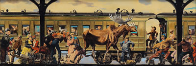 Sample artwork by Albert Dorne (1904 - 1965), known for magazine illustration, street-frontier genre, teaching - View similar artists and auction records