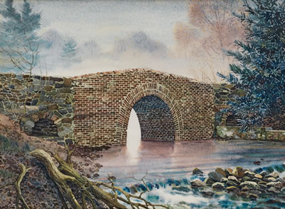 Two Works: North Chatham Farm, 1979 AND Brick Bridge, Near Chatham, New York