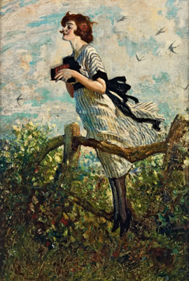 Young Woman with Kodak Camera.