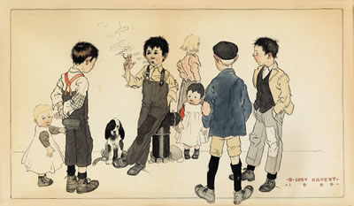 The Smokers [Smoking urchin and friends].