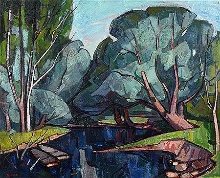 "Rivière en sous-bois 1950" by Maurice Leonard - Auction record, sale price, and art valuation. Compare with similar artists and explore comparable artworks.