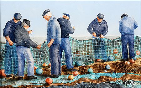 "Pêcheurs et filets" by Bernard Morinay - Auction record, sale price, and art valuation. Compare with similar artists and explore comparable artworks.