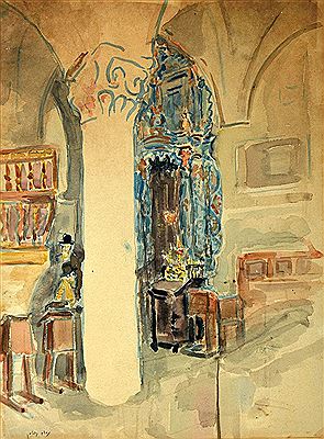 Synagogue by Nathan Gutman - Auction record, sale price, and art valuation. Compare with similar artists and explore comparable artworks.