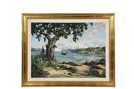 Sample artwork by Line Tutwiler (20/21st century), known for landscape, structure, coastal - View similar artists and auction records