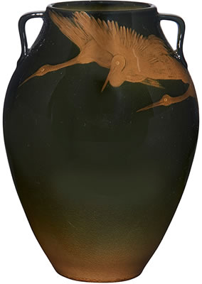 Flying Cranes vase, #604D