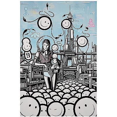 Sample artwork by The London Police Bob Gibson & Chaz Barrison (Born 1998), known for urban collaborative art - View similar artists and auction records