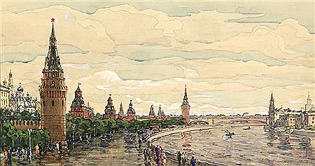 View of the Kremlin from the Moscow River by Boris Fedorovitch Rybchenkov - Auction record, sale price, and art valuation. Compare with similar artists and explore comparable artworks.