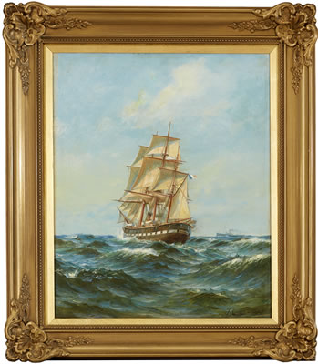 Skepp till sjöss by Jens Christian Andresen - Auction record, sale price, and art valuation. Compare with similar artists and explore comparable artworks.