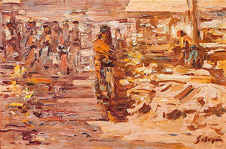 Market with figures