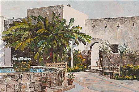 "Courtyard of the Spanish Governor's Palace", c. 1950s