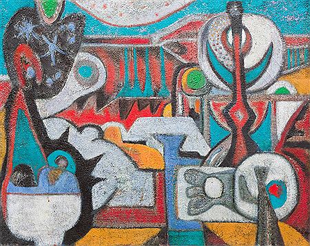 Composition with abstract figures by Nol Kroes - Auction record, sale price, and art valuation. Compare with similar artists and explore comparable artworks.