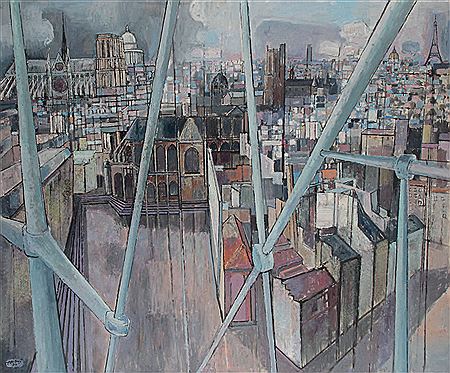 VUE DE PARIS DEPUIS BEAUBOURG, 1980
