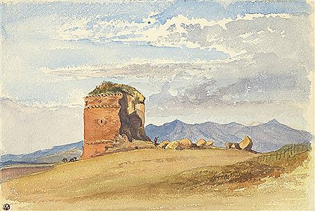 Campagna landscape with the Mausoleo dei Gordiani