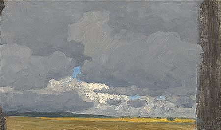 Sample artwork by Paul Von Ravenstein (1854 - 1938), known for realist style landscape painting, many trees, townscapes - View similar artists and auction records