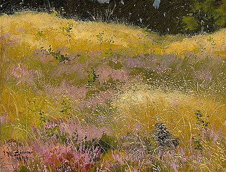 Meadow with heather in blossom by Wilhelm Carl August Zimmer - Auction record, sale price, and art valuation. Compare with similar artists and explore comparable artworks.
