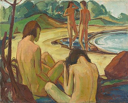 Sample artwork by Max Kaus (1891 - 1977), known for decorative painting, printmaking-lithography and woodcuts - View similar artists and auction records