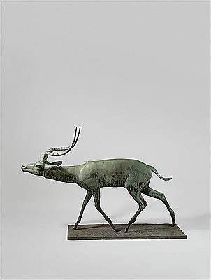 Schreitende Impala-Gazelle by Fritz Behn - Auction record, sale price, and art valuation. Compare with similar artists and explore comparable artworks.