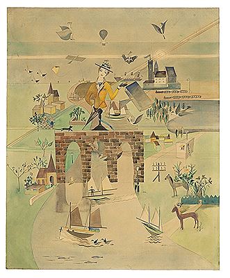 Landschaft mit Brücke