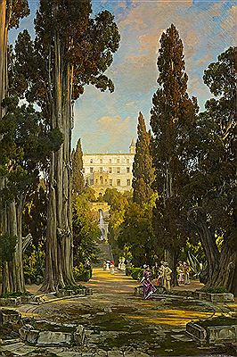 Im Park der Villa d'Este in Rom by Theodor Groll - Auction record, sale price, and art valuation. Compare with similar artists and explore comparable artworks.