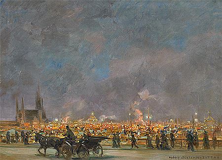 Munich. View of the Lights of the Oktoberfests