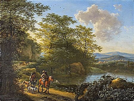 Riverscape with Travellers