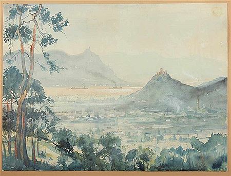 Blick in das Rheintal mit Ansicht der Godesburg by Ernst Meurer - Auction record, sale price, and art valuation. Compare with similar artists and explore comparable artworks.