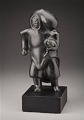Mother Carrying a Child, Holding a Fish by Vital Makpaaq - Auction record, sale price, and art valuation. Compare with similar artists and explore comparable artworks.