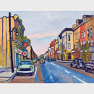 TALBOT STREET, ST. THOMAS, LOOKING EAST TO METCALFE STREET, CA. 1950 by Clark Holmes McDougall - Auction record, sale price, and art valuation. Compare with similar artists and explore comparable artworks.