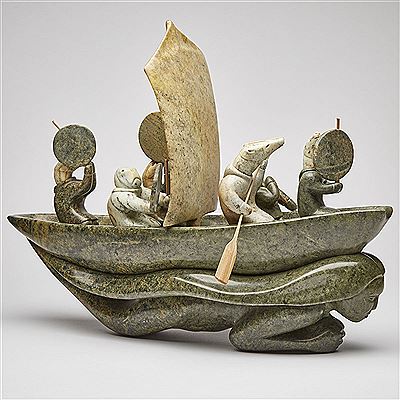 Sample artwork by Abraham Anghik Ruben (Born 1951), known for sculpture, carving, drawing, printmaking - View similar artists and auction records