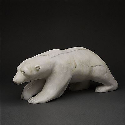 Sample artwork by Bill Nasogaluak (Born 1953), known for inuit stone sculpture of wildlife, figure, faces and found objects, painting - View similar artists and auction records
