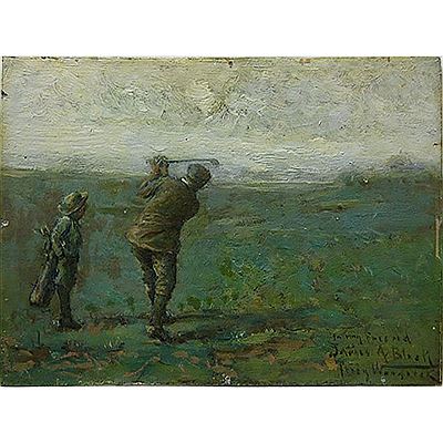 UNTITLED (GOLFER AND YOUNG CADDY)