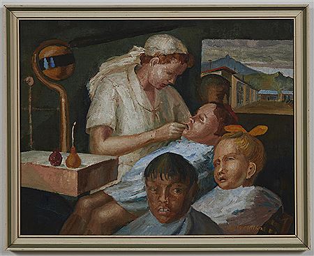 Dental Nurse, Three Patients by Ian McMillan - Auction record, sale price, and art valuation. Compare with similar artists and explore comparable artworks.