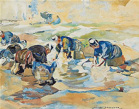 Washer Women, Brittany by Maud Winifred Sherwood - Auction record, sale price, and art valuation. Compare with similar artists and explore comparable artworks.