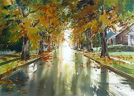 Fall Street Scene