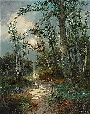 Vollmond über dem Wald