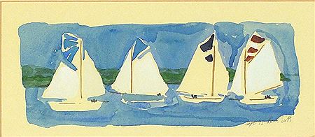 Four boats under sail