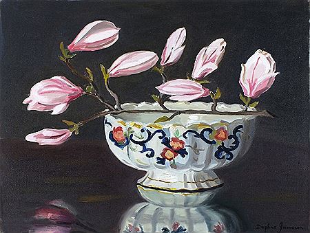 Still life - Magnolia buds in an Ironstone Bowl