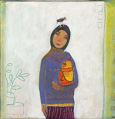 'Russian Doll' - portrait of a woman with a bird atop her head by Siobhan Purdy - Auction record, sale price, and art valuation. Compare with similar artists and explore comparable artworks.