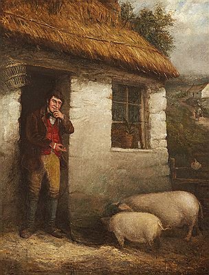 AT THE COTTAGE DOOR by Charles Henry Cook - Auction record, sale price, and art valuation. Compare with similar artists and explore comparable artworks.
