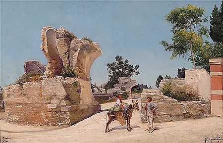 A couple by ruins in Cimiez, Nice, France by Vassily Pawlowitsch Schreiber - Auction record, sale price, and art valuation. Compare with similar artists and explore comparable artworks.