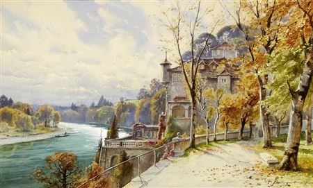 Herrschaftliches Gut an der Aare bei Bern by Christian Baumgartner - Auction record, sale price, and art valuation. Compare with similar artists and explore comparable artworks.