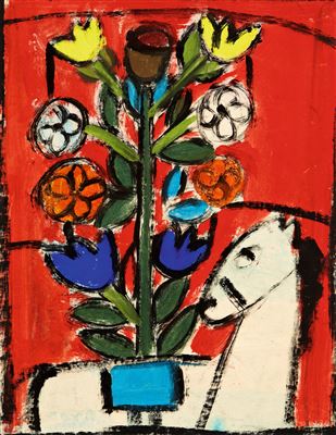 Pferd mit Blumen