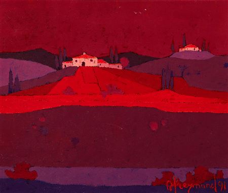 Paesaggio di Fantasia Toscana by Andre Louis Freymond - Auction record, sale price, and art valuation. Compare with similar artists and explore comparable artworks.