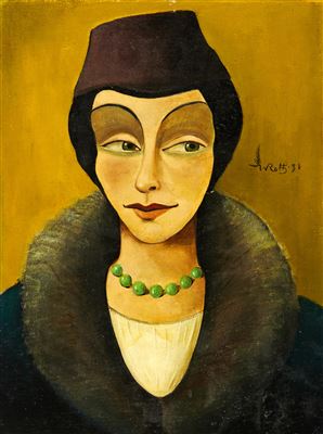 Damenportrait mit Pelzstola